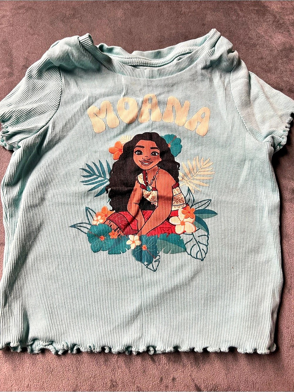 Disney Moana 2 Graphic Ruffle Tee Girls Size 5/6 Like New